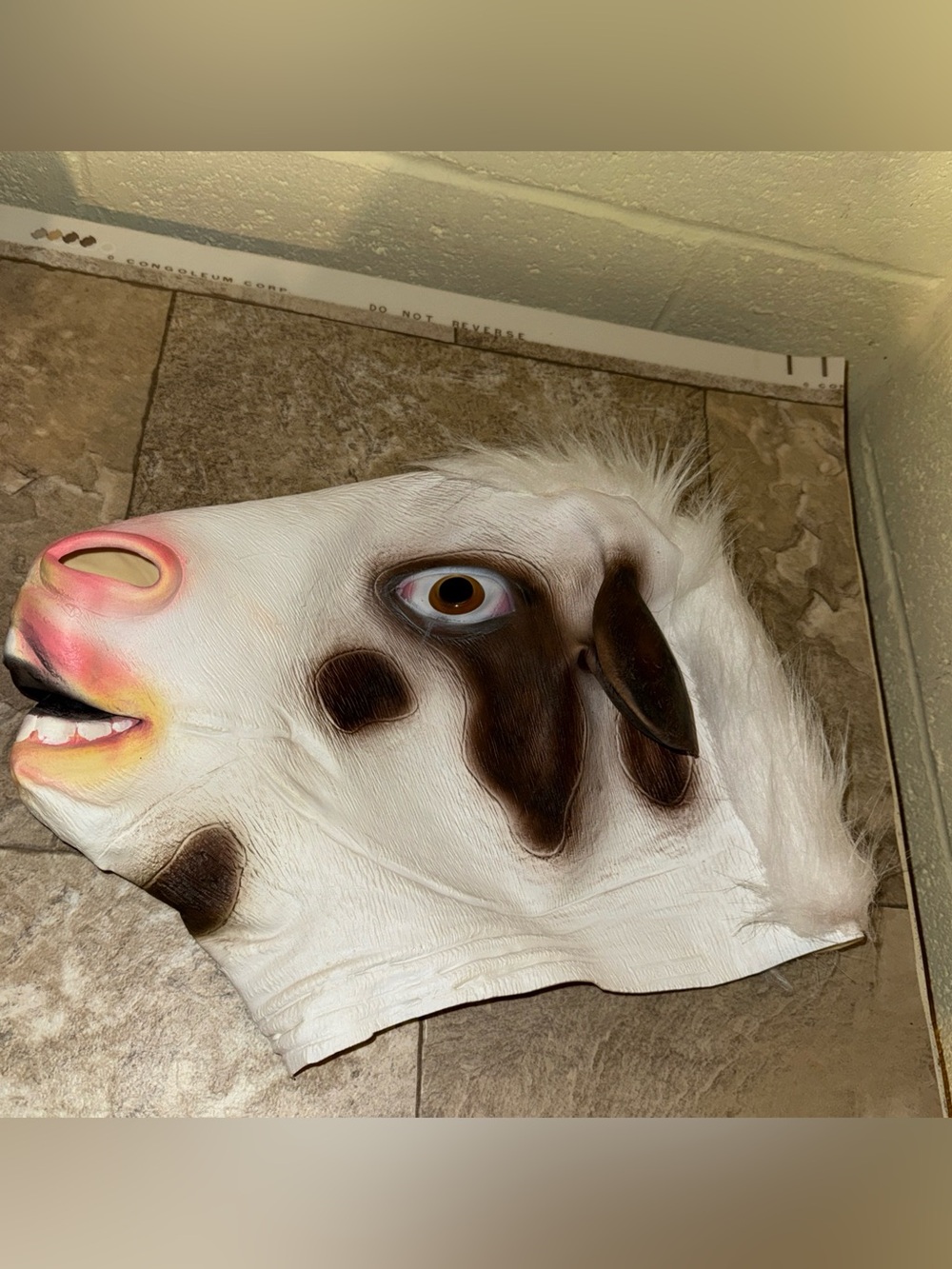 Halloween latex Cow Mask White and Brown - Unbranded CLEAN